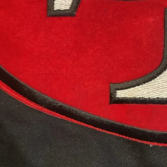 Jeff Hamilton San Francisco 49ers leather trim jacket XL - Picture 6 of 16